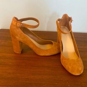 Marc Fisher suede ankle strap heels